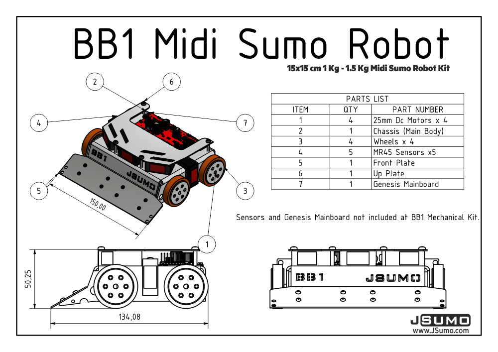sumo robot cad 2d design