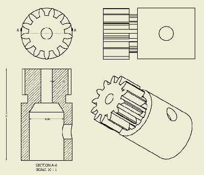 Standard Spur Gear, Gear Module 6, SANKOSEISAKUSHO