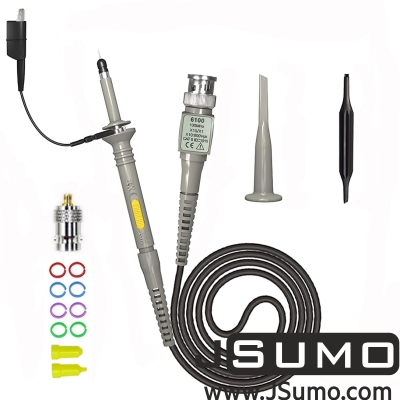 Jsumo - Universal P6100 Oscilloscope Clip Probes 100MHz 1X 10X with Adapter